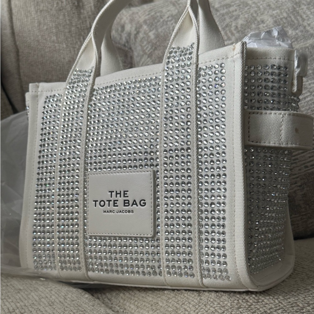 New Marc Jacobs White crystal small Tote Bag - Picture 3 of 9